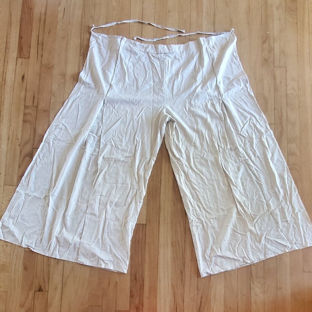 Forever 21 Khaki Linen Wide Legged Pants